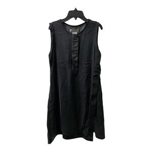 Sportmax Black Silk and Leather Shift Dress